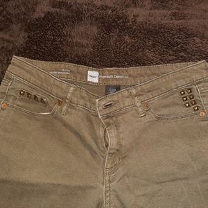 Army green skinny jeans